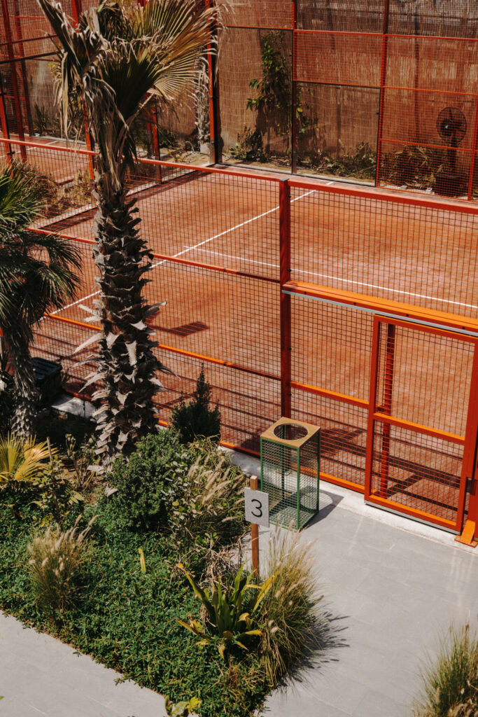 Outdoor boutique padel court surrounded by greenery at Matcha Club Dubai