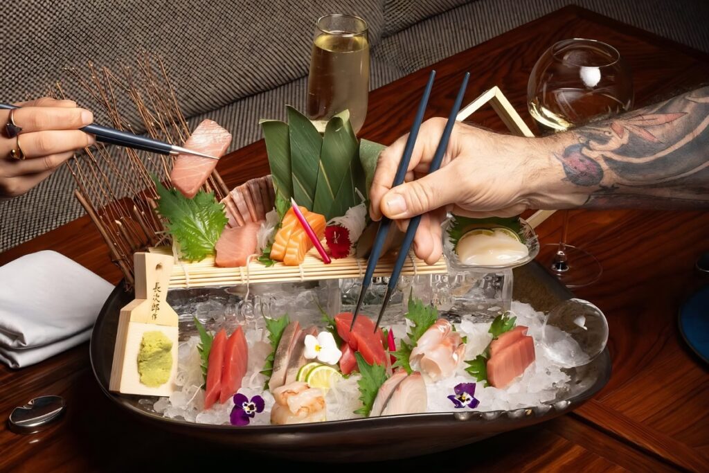 sushi counter at a Japanese restaurant in Dubai