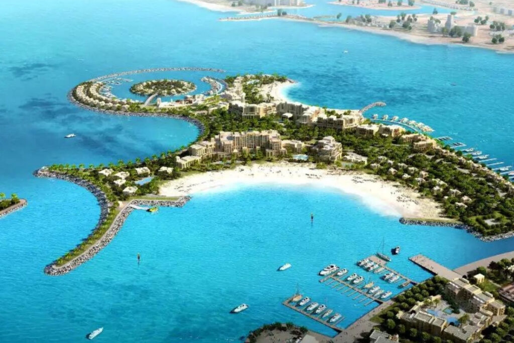 Al Marjan Island beachfront views in Ras Al Khaimah