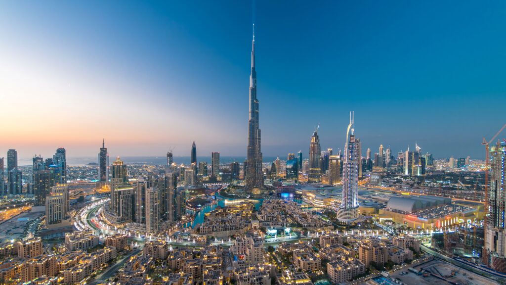 Dubai skyline showing transformation into a global city