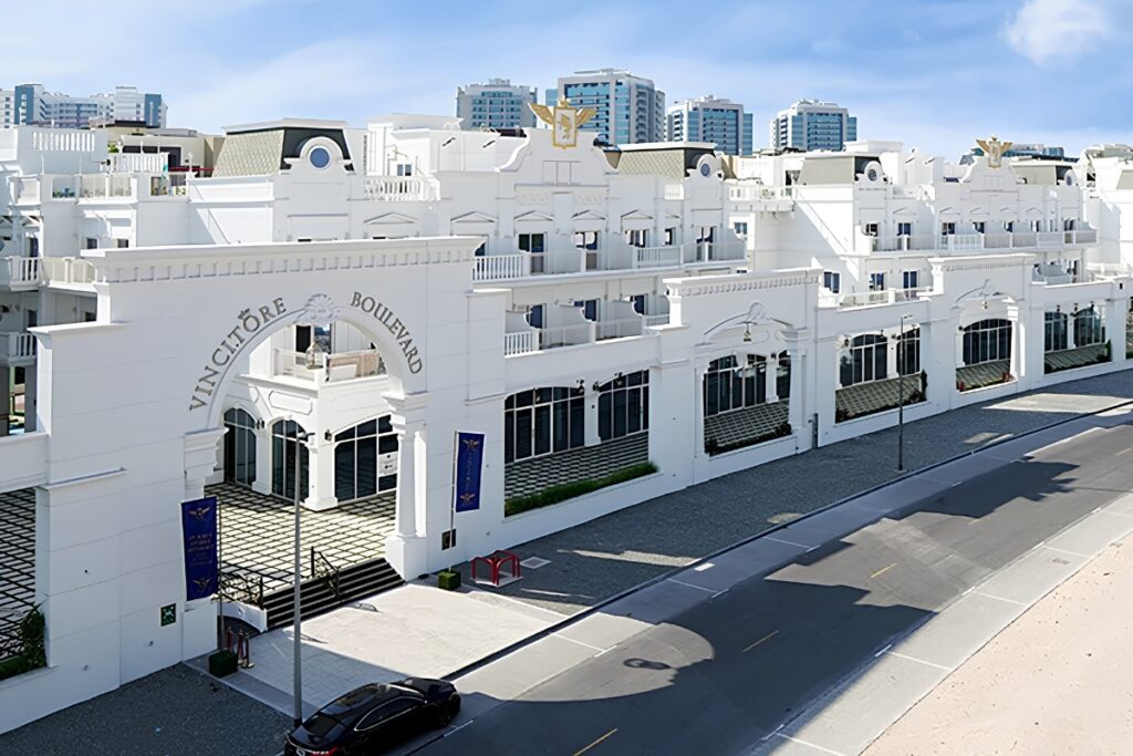 Classical European architecture at Vincitore Boulevard Dubai