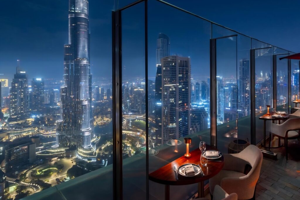 Observatory Lounge sunset views over Dubai Marina
