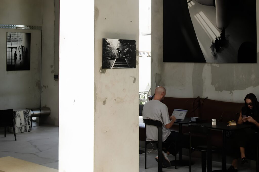 Koncrete café in Dubai with minimalist concrete interiors and speciality coffee