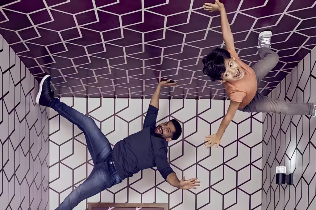 Dubai Frame affordable attraction Interactive exhibits inside Museum of Illusions Dubai