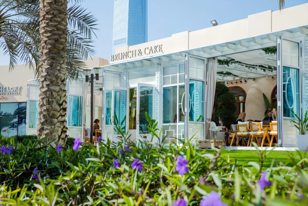 Popular brunch café in Dubai with waterfront views