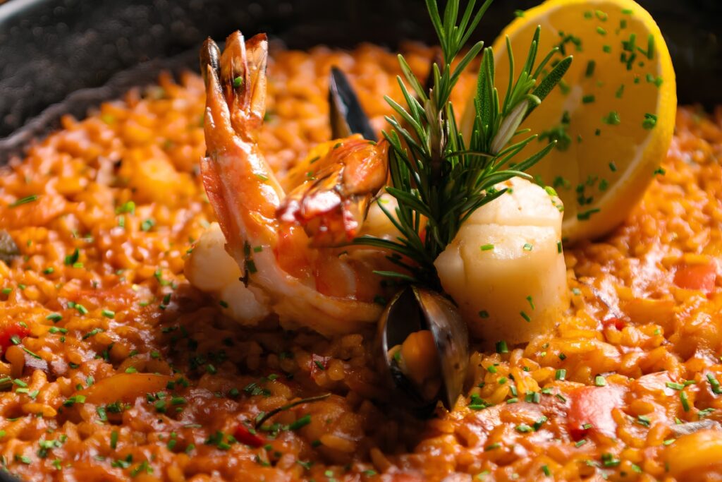 Seafood paella served at Salero, the best Spanish restaurant in Dubai