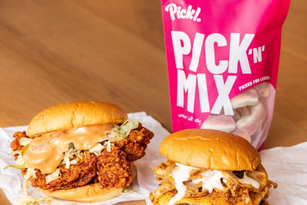 Cheeseburger and fries at Pickl Dubai, a homegrown restaurants in Dubai