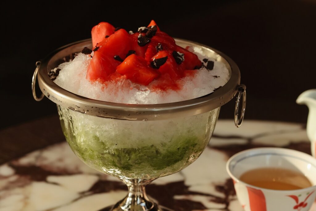 Japanese Kakigori at Alba, one of the most unique frozen desserts in Dubai