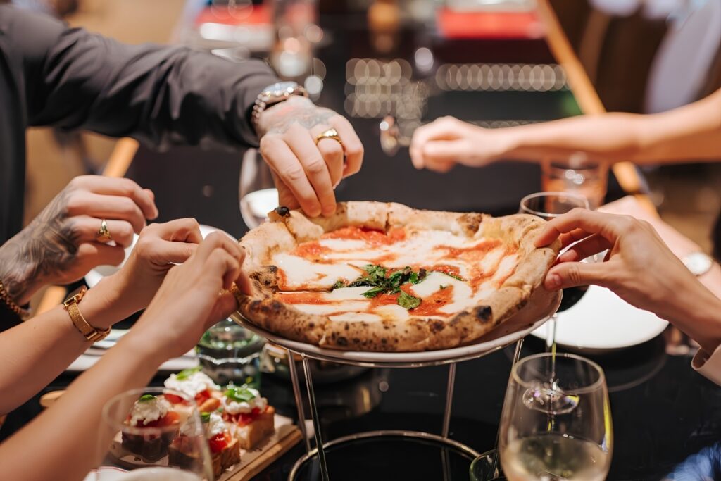 Wood-fired Neapolitan pizza at Luigia Dubai restaurant