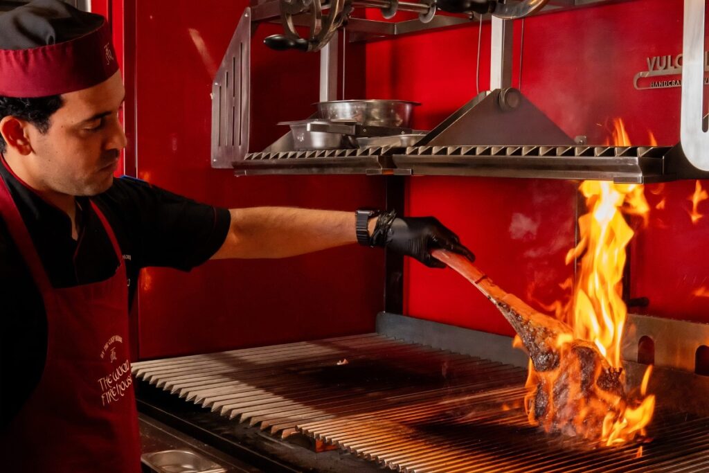 The Woodfire House, a casual woodfire restaurant in Dubai serving grilled meats and seafood
