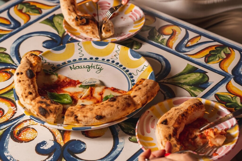 Canotto-style Neapolitan pizza at Naughty Pizza Dubai