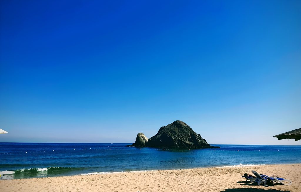 Snoopy Island and Al Aqah coastline in Fujairah